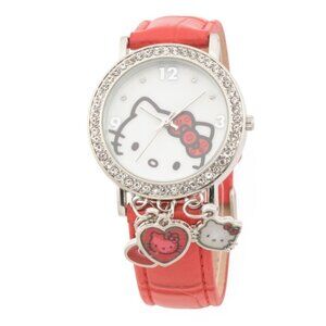 NWT Hello Kitty Collectable CZ Red + White Watch w/Red Pillow Gift Box